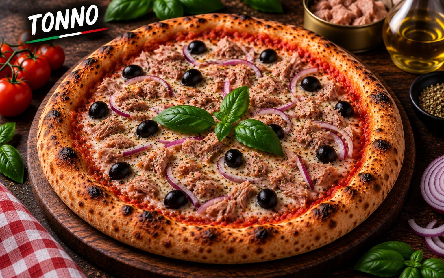 14. TONNO - mit Thunfisch und Zwiebeln bei Bella Pizza