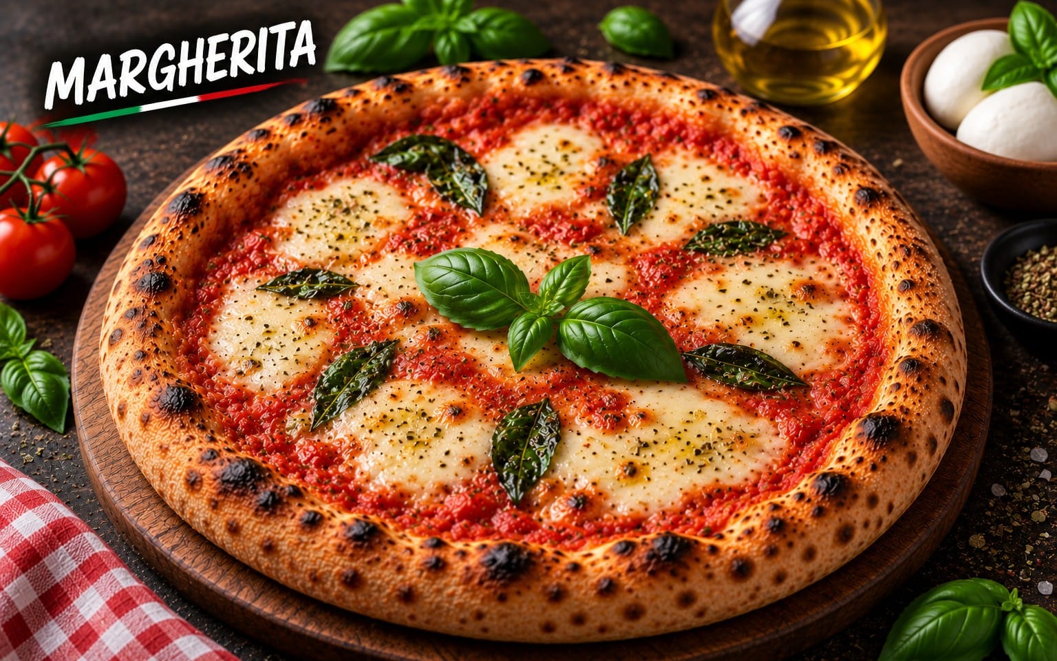01. MARGHERITA - mit Tomatensauce, Mozzarella, frisches Basilikum bei Bella Pizza