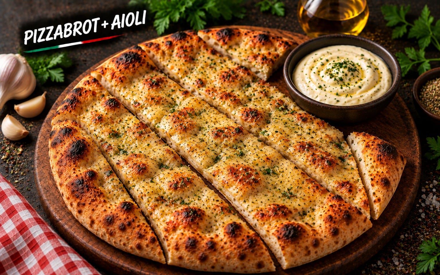 20. PIZZABROT + AIOLI - Gericht bei Bella Pizza