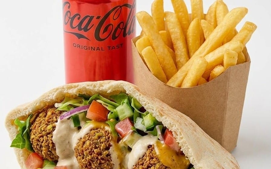 Falafel-Menü - Falafel-Menü
Falafel-Sandwich, kleine Pommes und Softdrink 0,33 l bei Bella Pizza